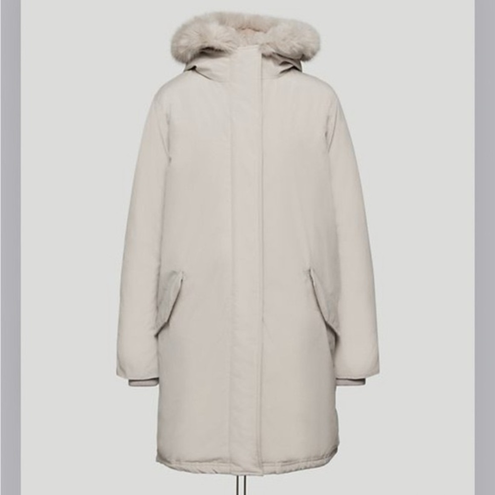 Wilfred Aritzia Mont Down Filled Winter Insulated Blanc Parka Jacket Comet L - Picture 3 of 16